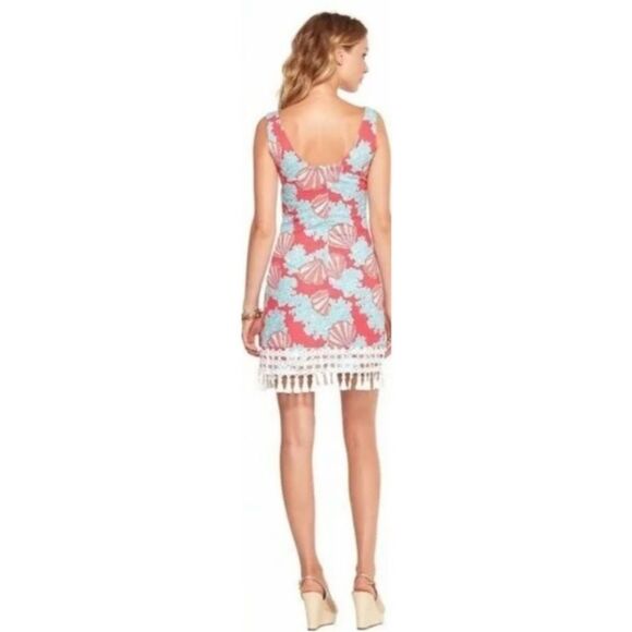 Lilly Pulitzer Thompson tassel dress pink blue watermelon 12 shell - Picture 2 of 9
